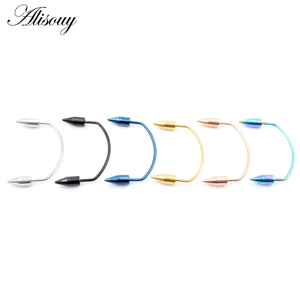 Wholesale Stainless Steel Dental Grills Septum Piercing Tiger Tooth Nail C Rod Grillz Lip Piercing Zomibe Tooth Decoration