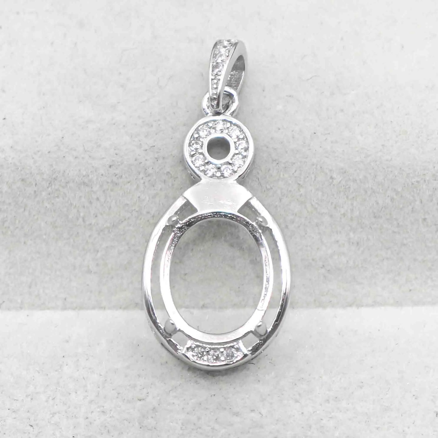 Sterling Silver 9*11mm Semi Mount Pendant Empty Frame Blank Support Setting S925 Base Holder Without Center Stone for DIY Inl