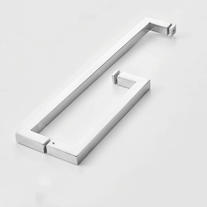 Hotel Bathroom square Tube Aluminum Alloy Glass Door Handle