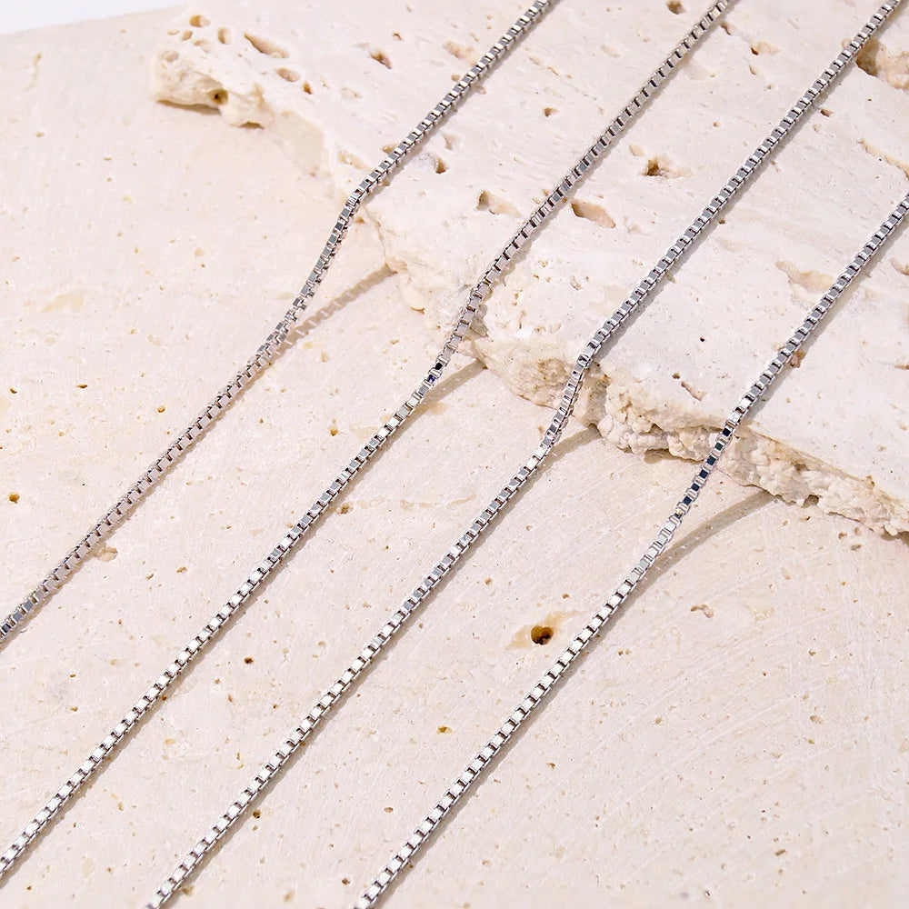 Hot Selling Genuine Gold Au585 14k Solid Gold 1mm Box Chains Necklace Design for Mens and Women Custom Jewelry Making