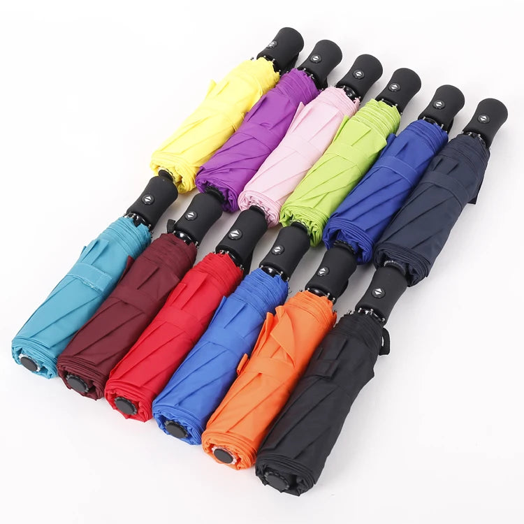 Modern 8-Bone Automatic Portable Sun Travel Umbrella Custom Folding Design with Windproof Function Customizable Logo
