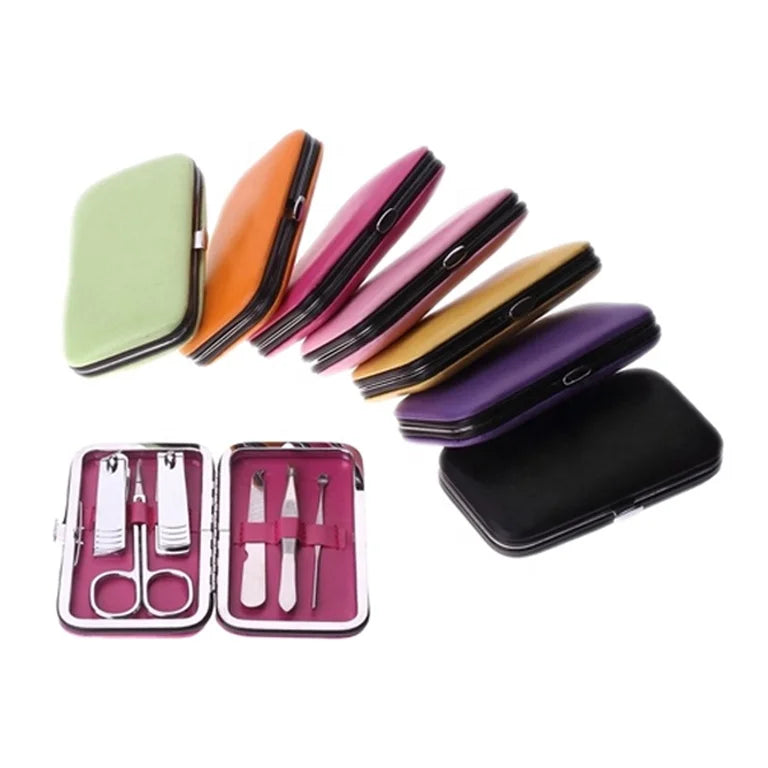 VW-MS-677 7-in-1 Durable Professional Portable Personal Nail Care Tool Set Manicure Pedicure Eyebrow Waxing Kit Tweezers Box