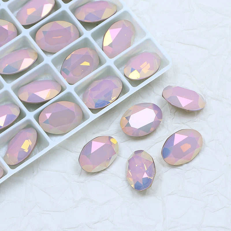 Dongzhou 14*10mm K9 Crystal Oval Glass Fancy Stone Loose Rhinestones for Jewelry DIY Accessories Lead-Free Wholesale