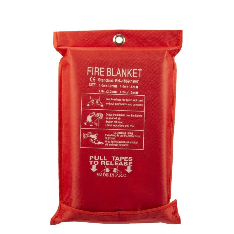 1m X 1m Flame Retardant Safety Fireproof Fiberglass Emergency Glass Fibre Fire Blanket for Home Kitchen