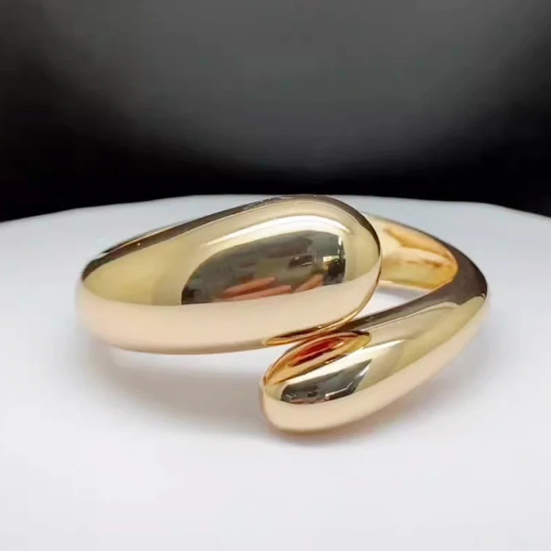 Hansidon New Arrival Fashion Jewelry Hypoallergenic Open Cuff Bangles Tarnish Free Waterproof Metal Gold Couple Chunky Bracel