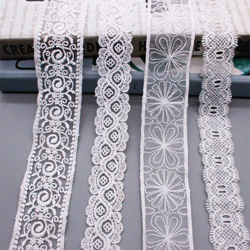 White Lace Pillow Decoration Cotton Embroidery Home Textile Water Soluble Fabric for Shoes and Bags