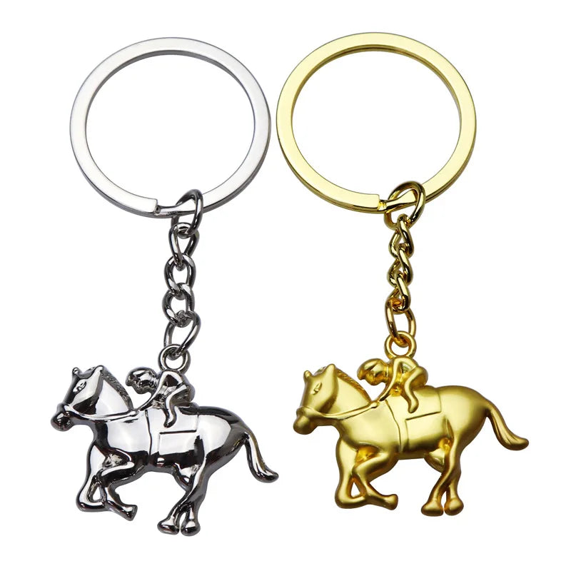 Creative 3D Horse Keychain Racecourse Racecourse Metal Keychain New Year Gift  Cowboy Horses Keychains