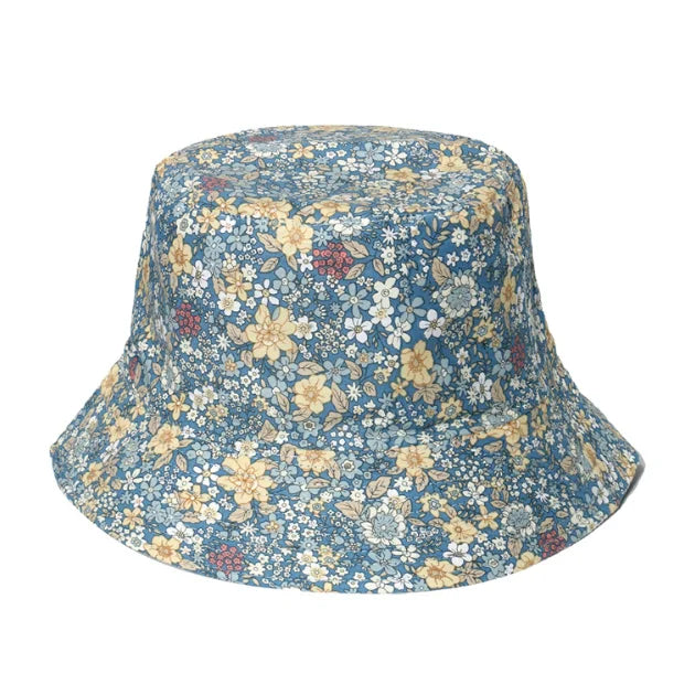 Wholesale Bulk Custom Cotton Bucket Cap Double-sided Spring/Autumn Fisherman Reversible Sun Hat Image Print for Women Outdoor