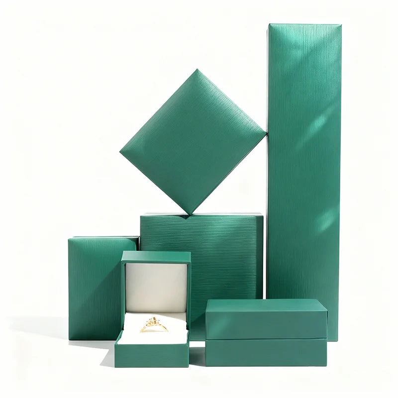 Custom Size Printing Luxury Fashion Right-angle  Jewelry Clamshell Ring Necklace Earrings Packaging Storage Paper Box
