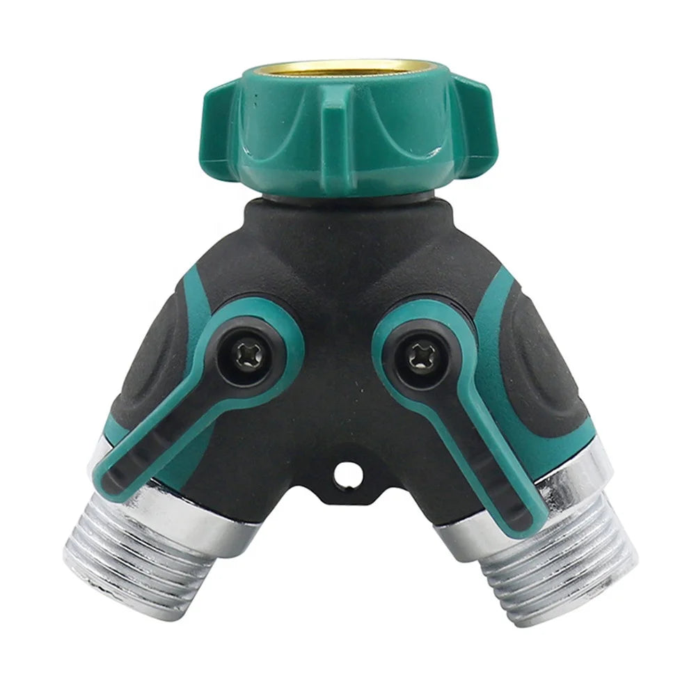 3/4 Inch US Standard Thread Faucet Tap 2 Way Hose Splitter Garden Y-shaped Valve