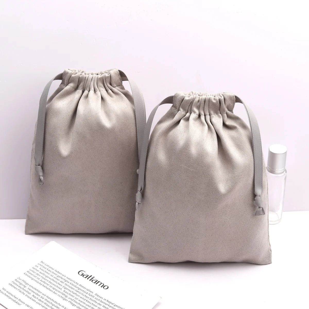 High End Suede Drawstring Bag for Jewelry Gift Reusable Skin Makeup Cosmetic Storage Suede Pouch