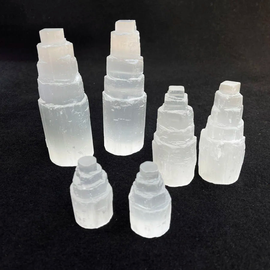 Wholesale Natural Crystal Selenite Lamps Selenite Tower Home Decoration