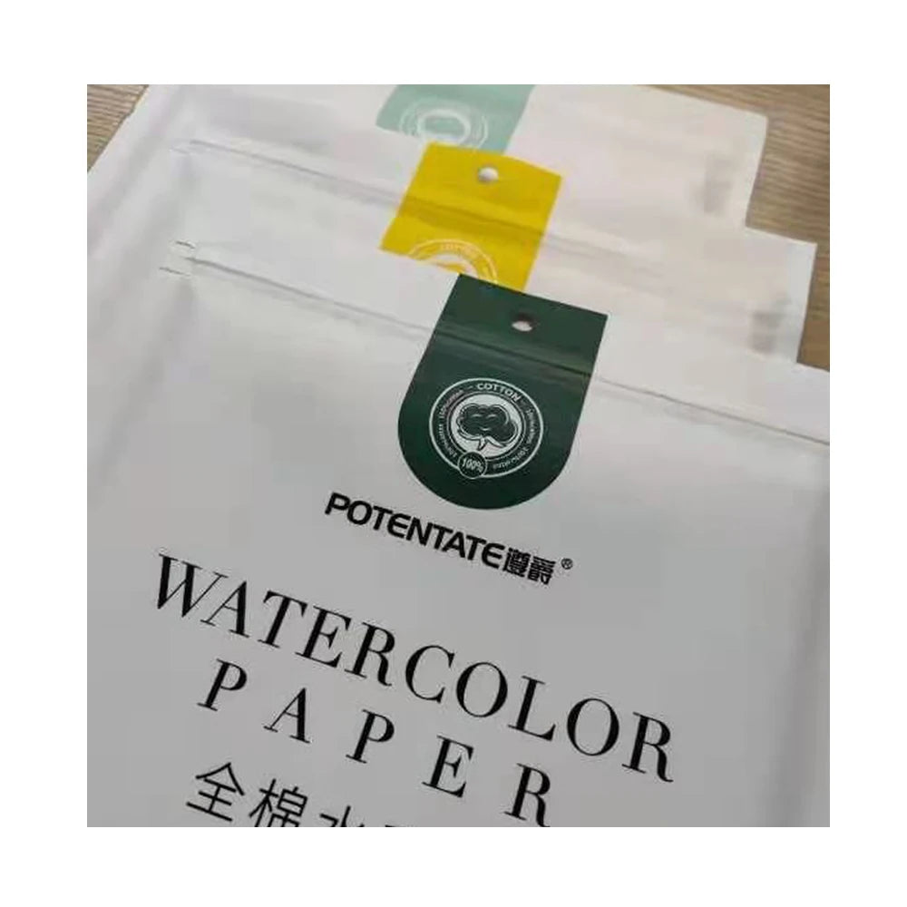 100% Cotton 300gsm Zip Lock Bag 10 Sheets Rough Potentate Water Color Painting Paper