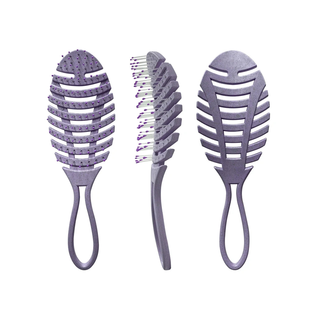 Wholesale Wet Original Hair Detangler Brushes Vent 360 Wave Vented Nylon Curly & Coily Paddle Detangle Brush Comb Set Box