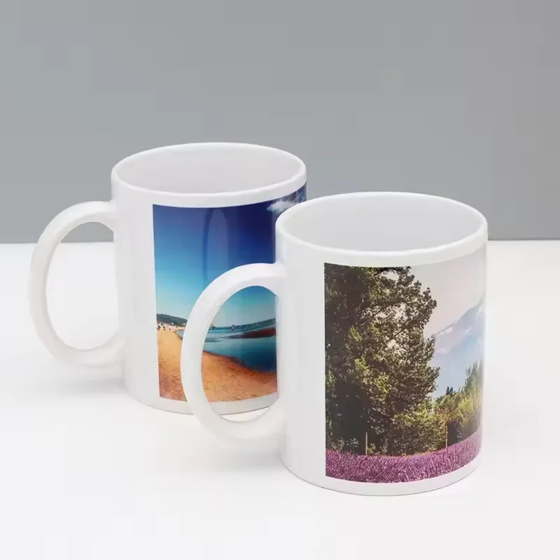 Coffee Shop Ceramic Porcelain Mug Set 300-400ml Capacity Microwave & Dishwasher Safe Custom Logo Printable Gift Box Packaging
