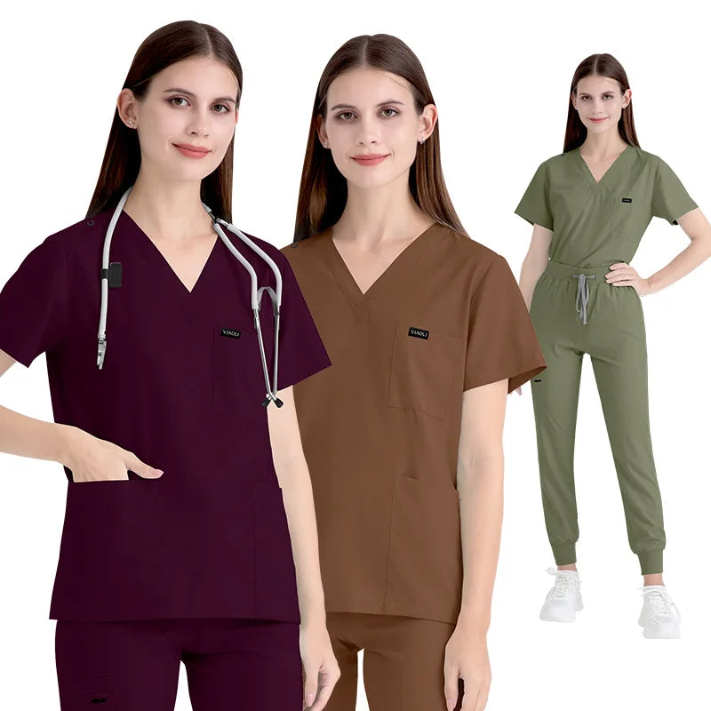 In Stock 42122 Suit for Women Office Dark Blue Long Sleeve Sauna Suit for Women Waist Training f Medical Scrubs for Men