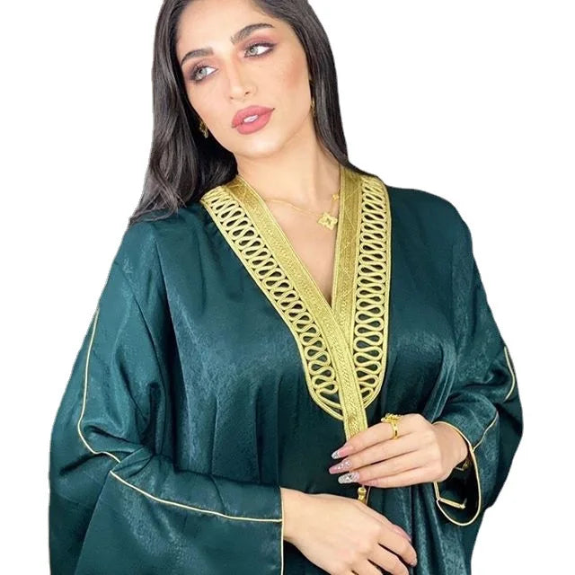 China Feishun Plain Color Elegant Style Free Size Dubai Turkey Muslim Women Velvet Open Abaya