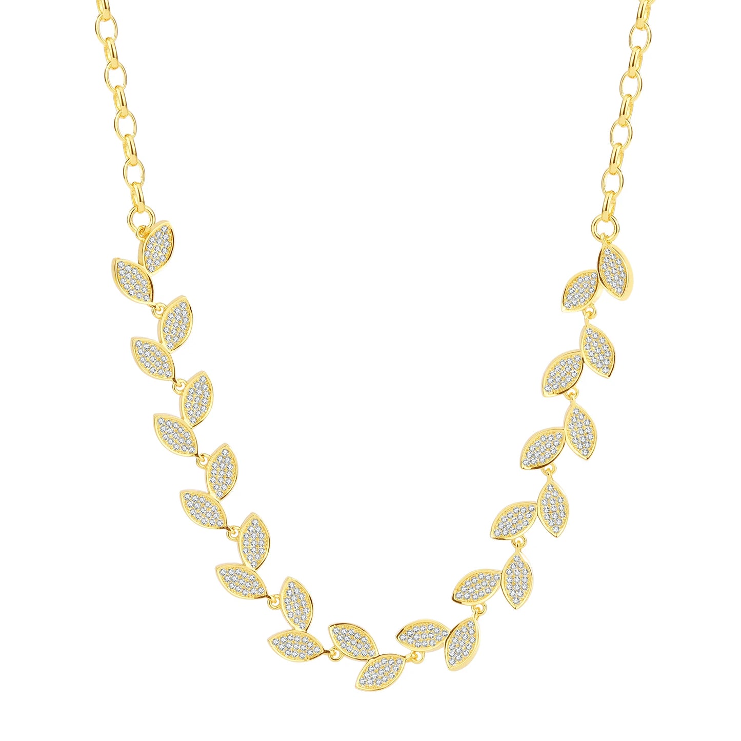 Stylish Exquisite Lady's Flower Necklace 18K Gold-plated Geometric Leaf Flower Versatile Charm Necklace Fashion Jewelry Neckl