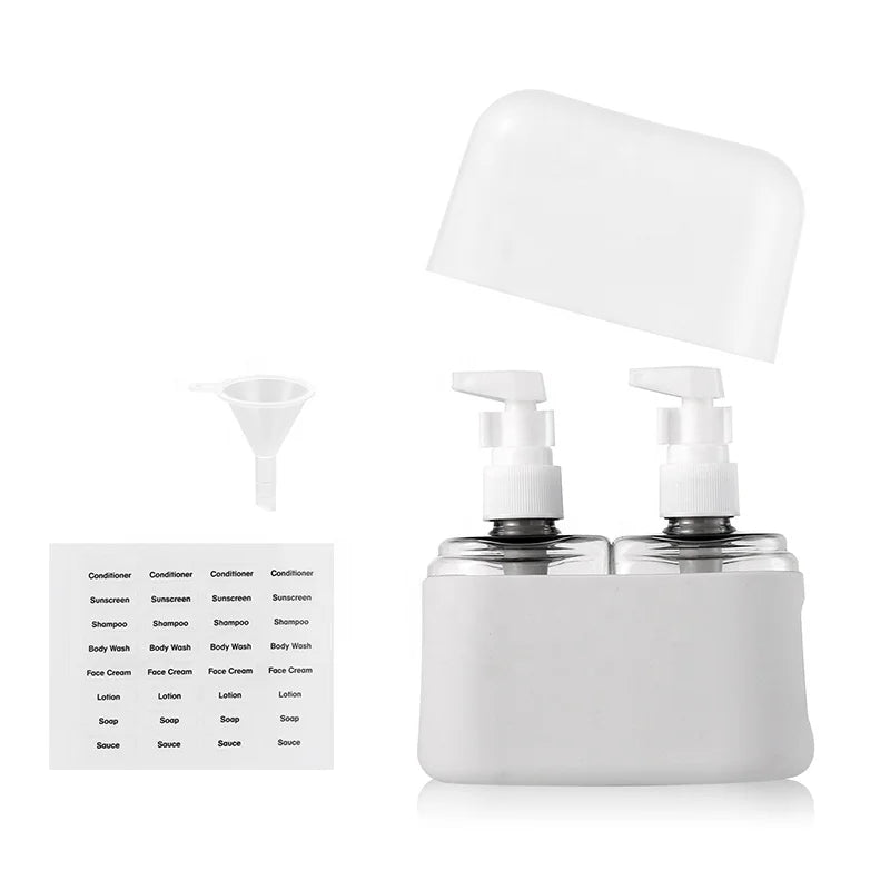 Mini Shampoo Dispenser Portable Travel Cosmetic Bottle Set(2 Bottle) 2024 New Arrival Ready to Ship Pump Bottle