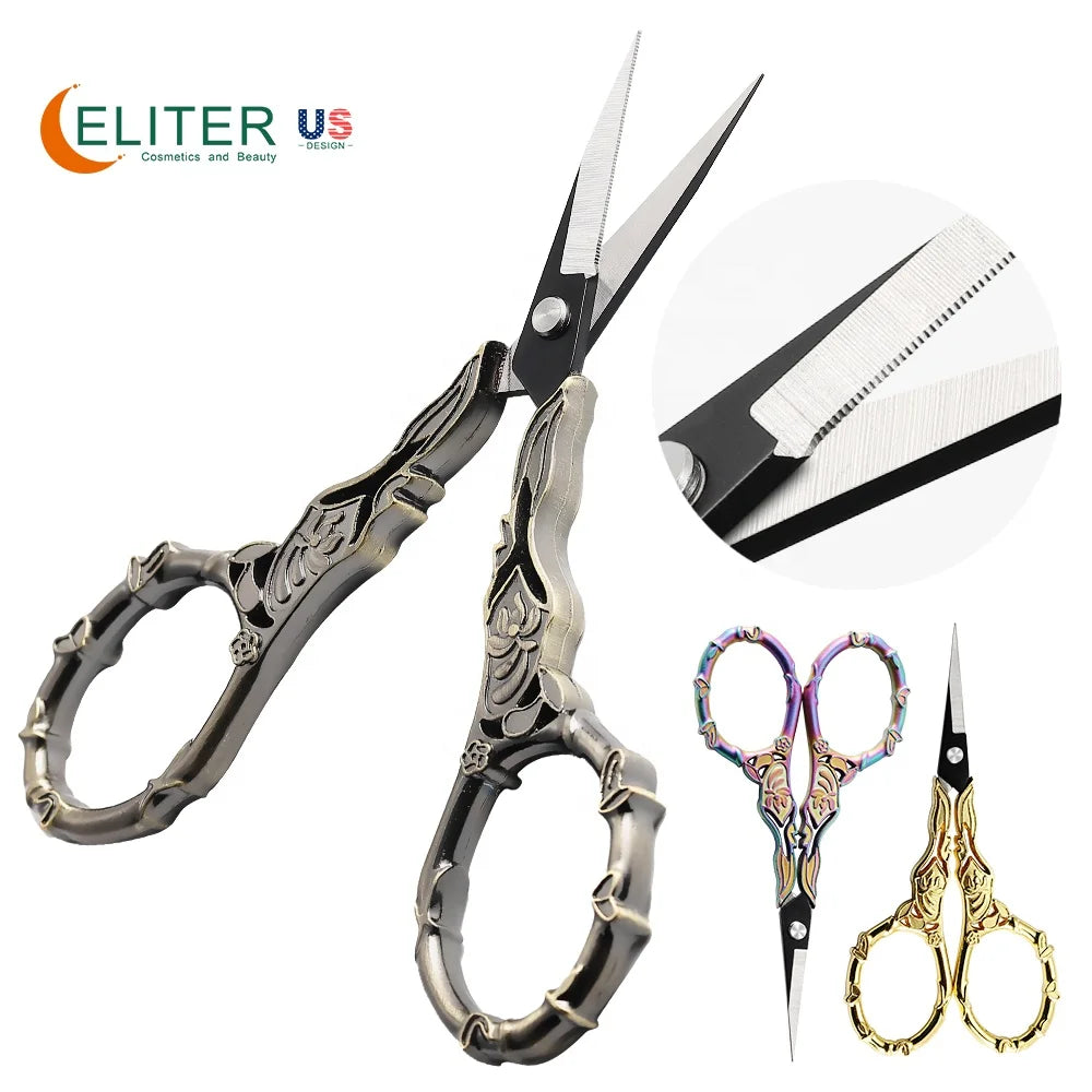 Eliter Hot Sale in Stock Nail Scissors Professional With Micro Fine Teeth for Sewing and Fishing Fiber Line
