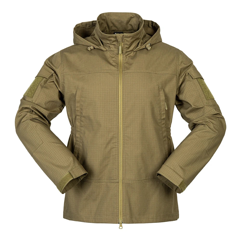 Breathable Durable Spring Tactical Men's Thin Stand Collar Hooded Jacket