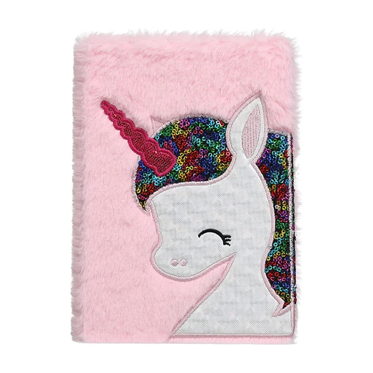 Factory Promotion Stationery Kid Gift Furry Pink Memory Journal A5 Plush Notebook