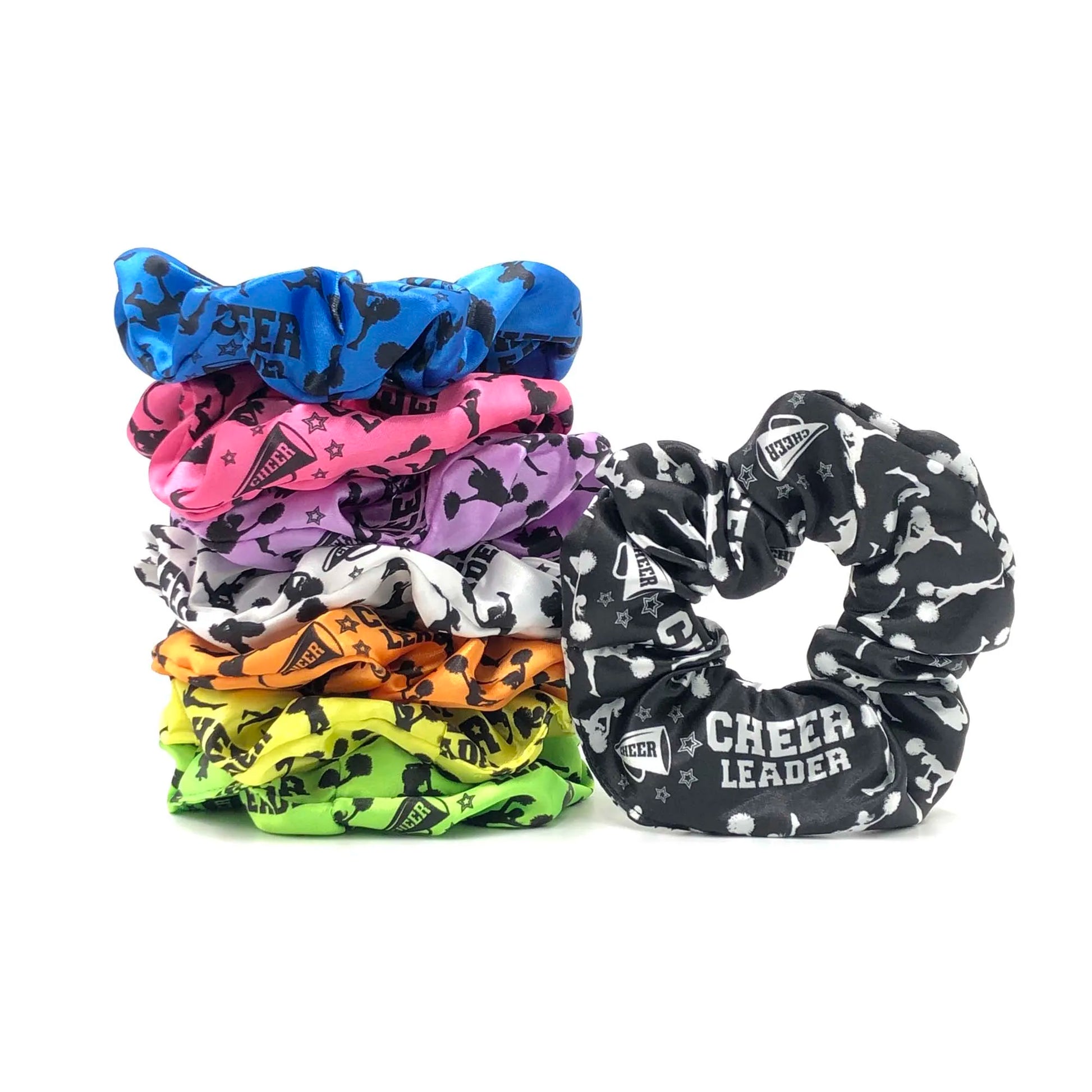 50pcs CHEER LEADER Hair Scrunchies Wholesale Elastic Hair Band Scrunchy Bun Girls Ponytail Holder Women Headwear Bracelet