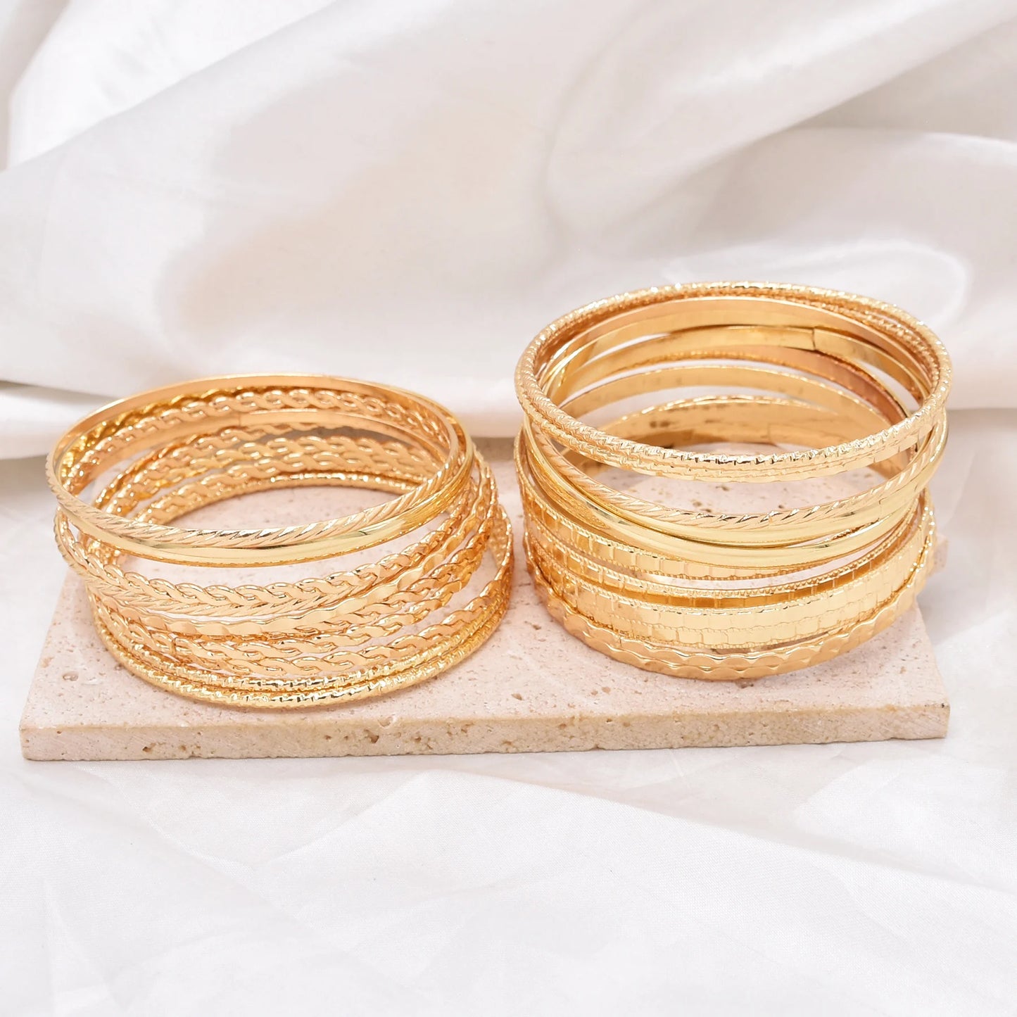 24 Pcs/set Multi Cuff Bangle Bracelet Set for Women Bracelets Gold Wrist Cuff Wrap Bracelet Adjustable