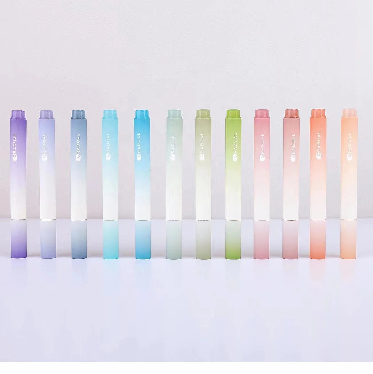 Sunrise Impression 4 Sets Large Capacity Creative Gradient Highlighter New Inclined Head Doodle Pen Key Marker Creative Marke