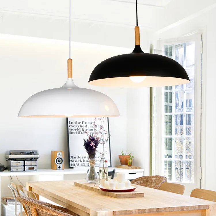 White Simple Hanging Metal Single Head Pendant Light for Restaurant Dinning Rooms Restaurant