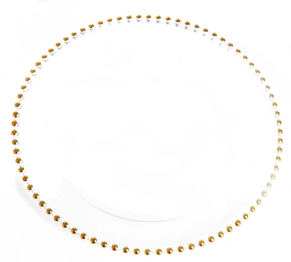 LCK006 Gold Beads Edge Wedding Plates 13'' Plate Wedding Decorative Gold Trim Glass Wedding  Plates