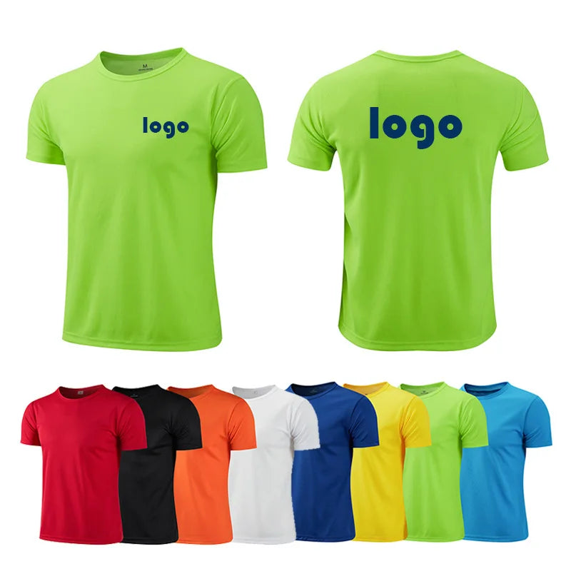 RNSHANGER New Men's Solid Color Blank O-Neck Regular Fit Short Sleeve Breathable Polyester Casual Gym Running Quick Dry T-shi