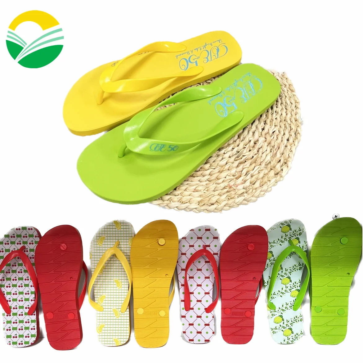 Summer Custom Logo Women's Fashion Trend Light Weight Anti-Slippery PVC+Rubber Flip Flops Outdoor Slides