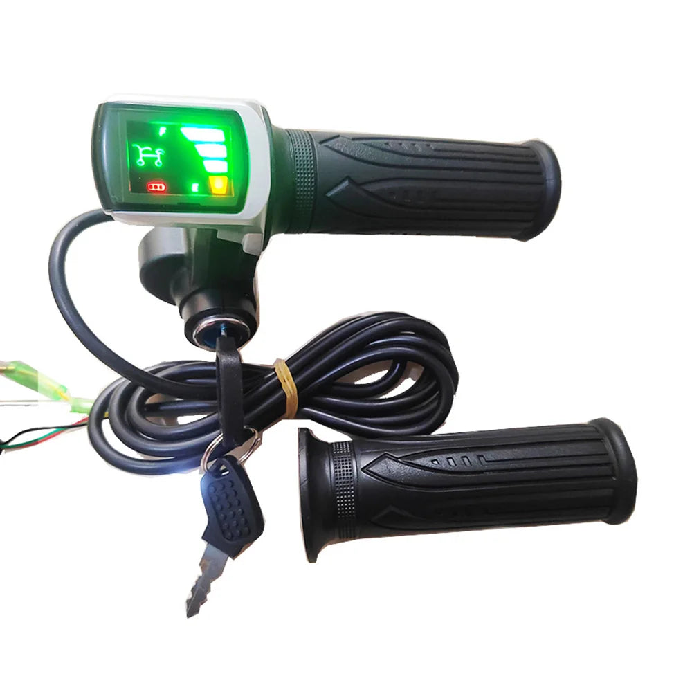 24V 36V 48V Ebike  Grip Twist Throttle Accelerator Gas with LCD Display Key Lock Electric Bike Scooter Twist Throttle