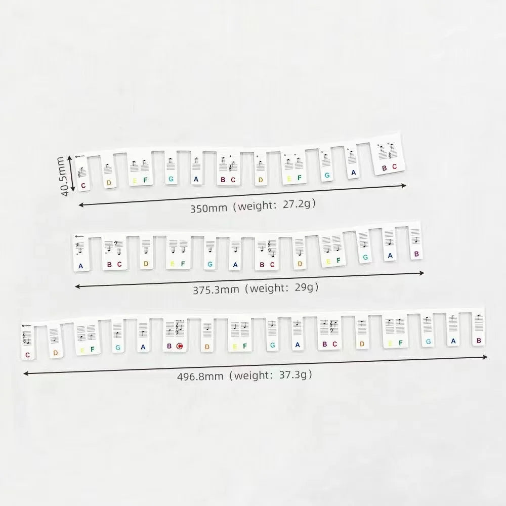 Cheap Colorful Reusable Removable Silicone Piano Note Guide Keyboard Label Stickers