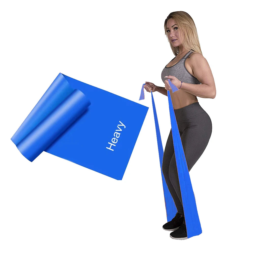 Blue TPE Material Stretching Elastic Resistance Bands Exercise Strength Training Yoga Pilates Strips for Home Gym Workout