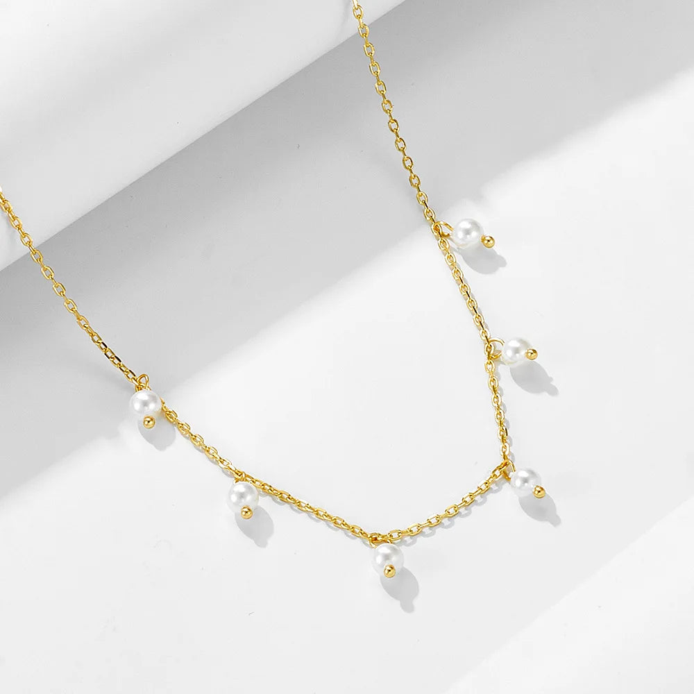 Wholesale 925 Silver Necklace Freshwater Pearl Necklaces for Women Charm Necklace Jewelry