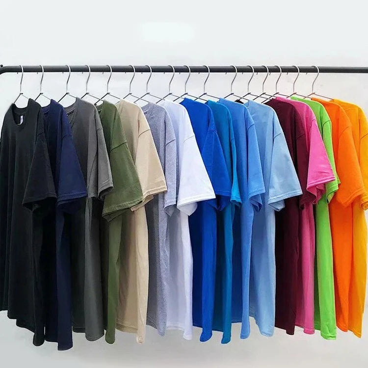 All Over Screen Print Tee Shirts for Men Solid Color T-Shirts Manufacturer Streetwear 150G Cotton T Shirt
