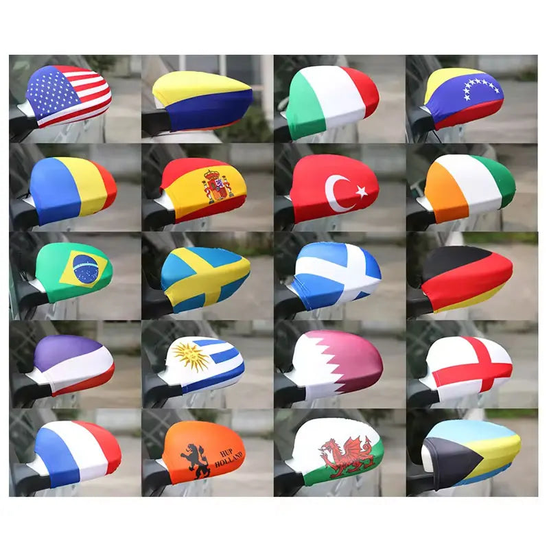 Side Mirror Elastic Polyester Customized Logo Personal Club Campaign Car Country Mirror Cover Sock Rear Sock Flag