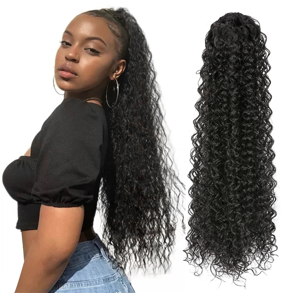 19inch Passion Twist Ponytail Synthetic Deep Curly Pigtail Beautiful Afro Drawstring Ponytail Party Festival Horse Tails Wome