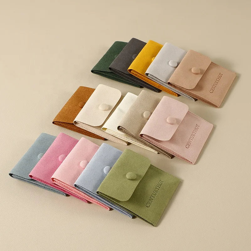 PUPPYSEW 8*8cm Microfiber Jewelry Pouch Bags  Velvet Jewelry Packaging Bags Personalized Jewelry Pouch with  Logo