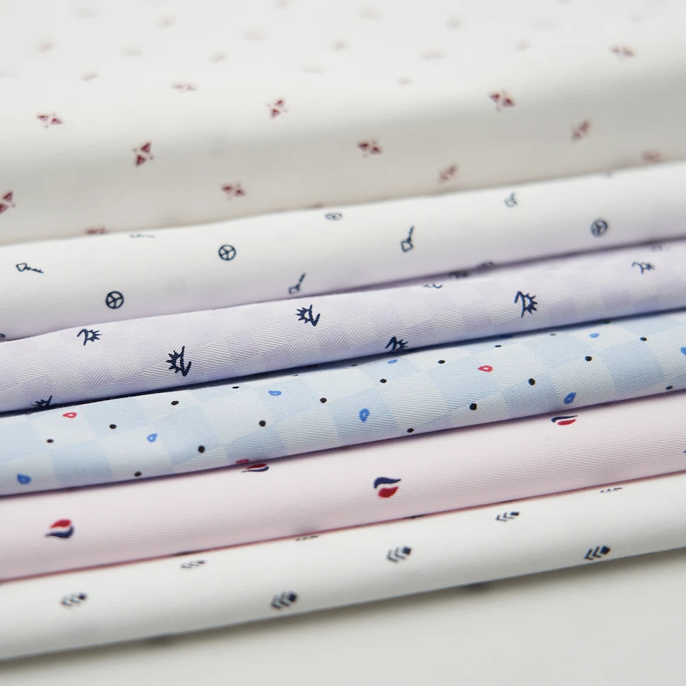 Custom Printed Men's Classical Cotton-Polyester Woven Fabric New Design for Skirts Dresses Garments 35% Cotton Twill Boys Gir