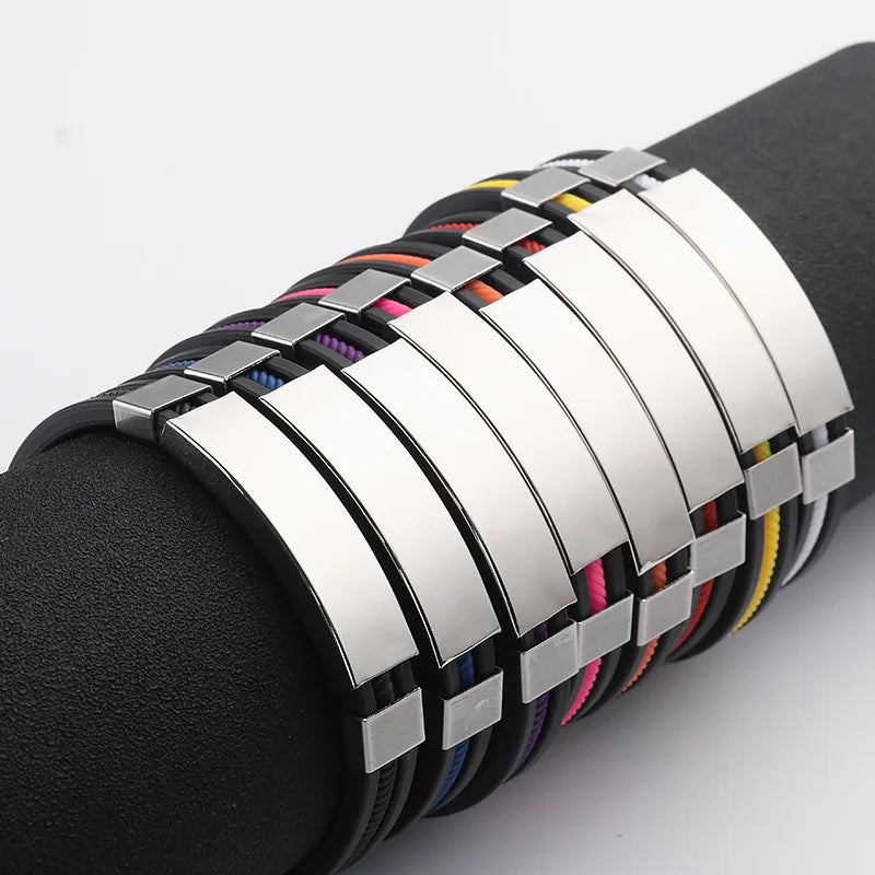 Medical Alert ID Bracelet Stainless Steel Laser Engraved Type 1/2 Diabetes PACEMAKER Adjustable DIY Wristband for Men Women