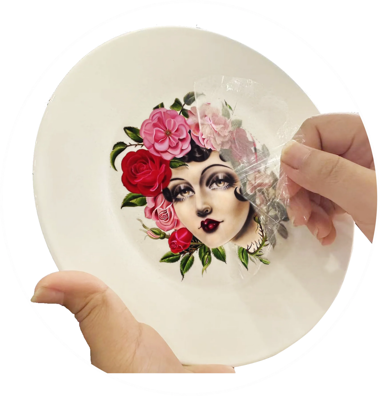 Plastic Film Free Peelable Water Slide Decal White Paper Transfer for Glass Ceramic Coffee Mugs Custom Logo