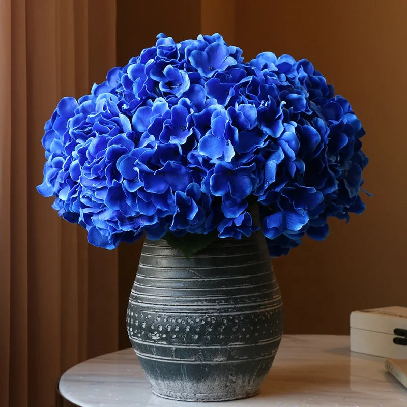 JCF257  5 Fork Hot Sale Real Touch Hydrangea Artificial Flower Large Hydrangeas Flowers Artificial Wedding  White Hydrangea