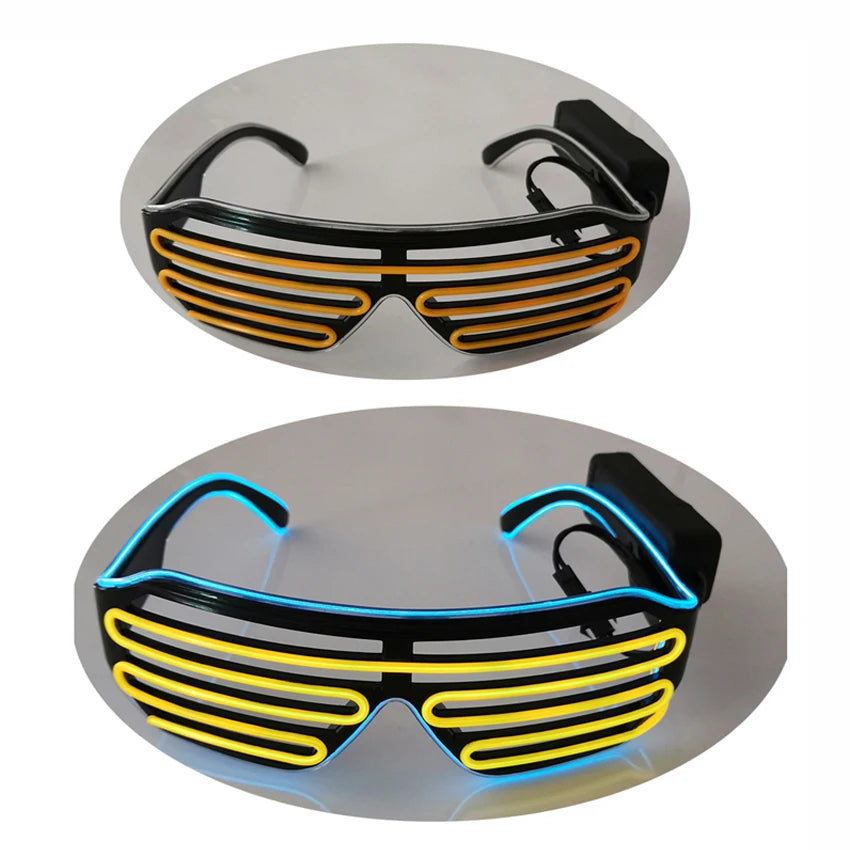 Light up Shutter Glasses Led  Neon Rave Flashing Glasses EL LED Sunglasses for Decoration