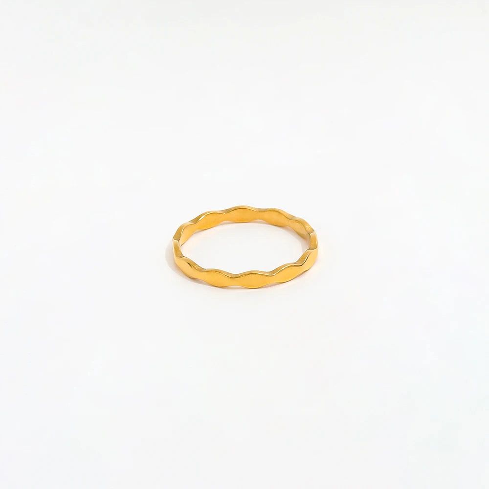 Fenny 18K Gold Plated No Fade Permanent Rhombus Fine Versatile Ring Trend for Women Stainless Steel Wholesale Jewelry
