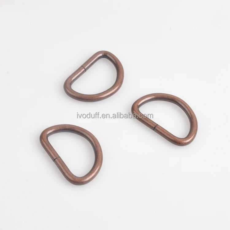 New Arrival 25mm Red Bronze D Ring for Straps Bags Purses Belt Bag Strap Connector Acceptable Customization
