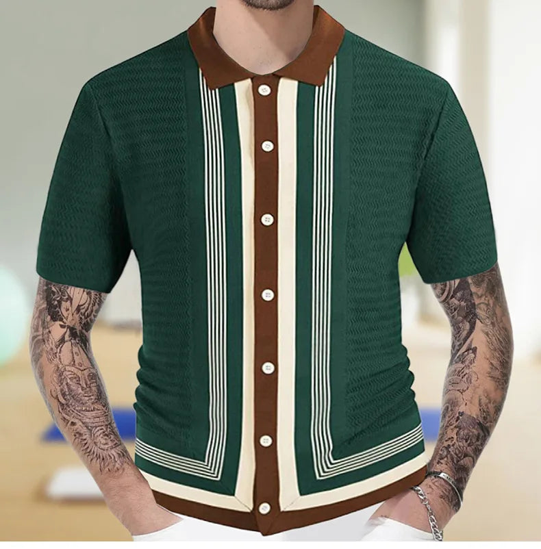 Golf Polos Para Hombres Pour Hommes Viscose Button Down Short Sleeve Tops Shirts