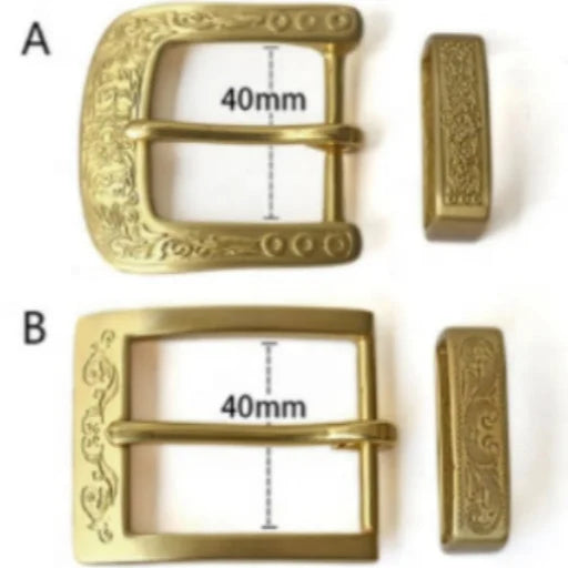 Meetee YK014 40mm Belts Leather Crafts Accessories DIY Pure Copper Vintage Carved Needle Brass Belt Buckle